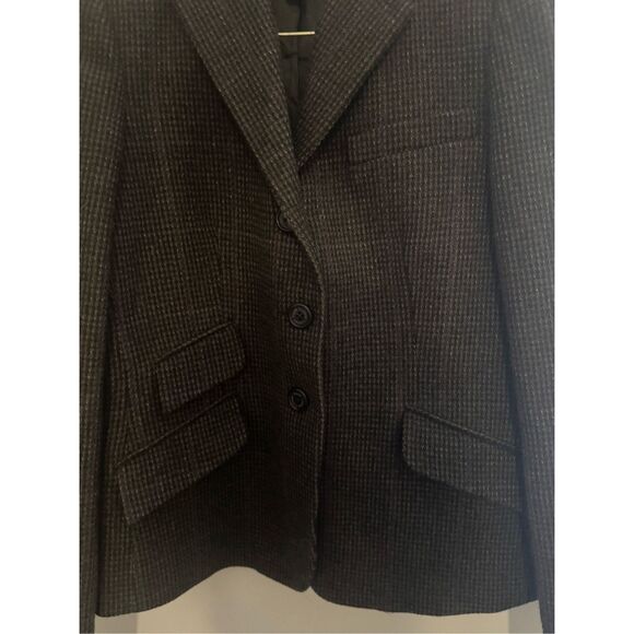 Lauren Ralph Lauren Wool Herringbone Equestrian Blazer Velvet  Vintage - Size6 - Picture 9 of 14